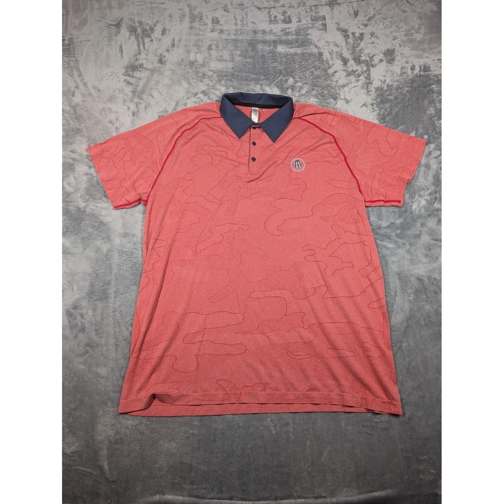 UNRL Polo Shirt Mens 2XL Red Camo Golf Barstool Sports Performance Stretch